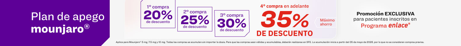 Descuento por plan de apego 35% de descuento