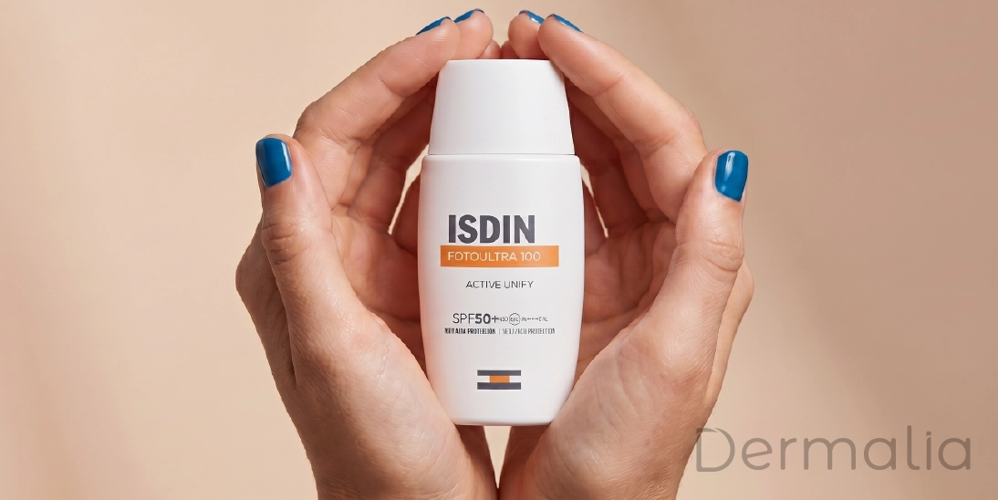: ISDIN Active Unify SPF 50+ para piel con manchas y protección diaria. Protector solar ISDIN Active Unify SPF 50+ para prevenir manchas y proteger la piel del sol