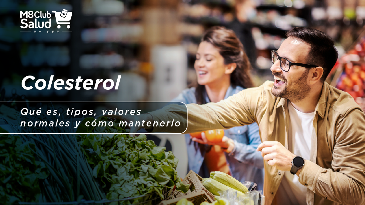Colesterol: alimentos saludables en supermercado y hábitos para mantener niveles normales.
