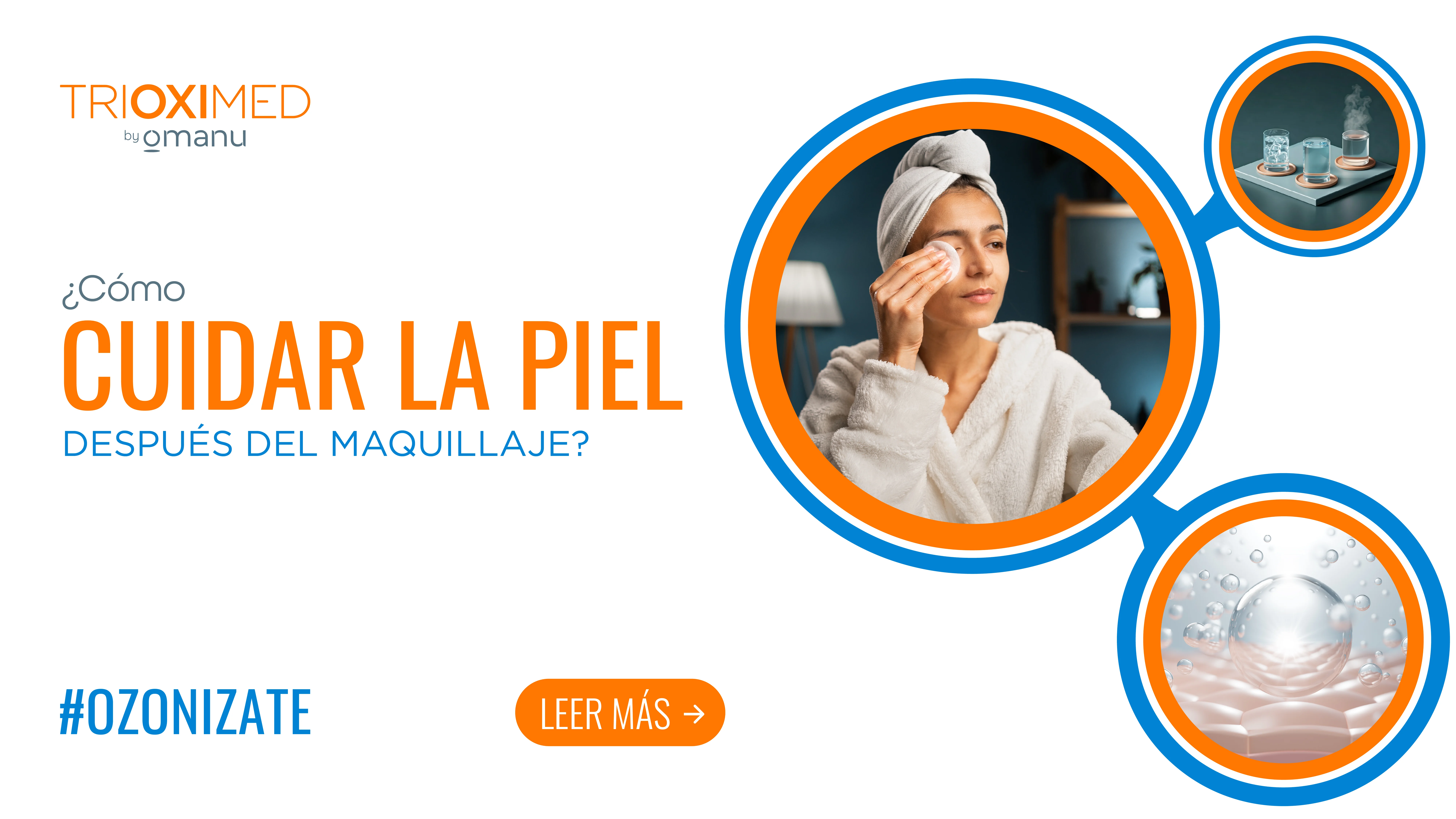 Mujer desmaquillándose el rostro con rutina de limpieza facial para cuidar la piel después del maquillaje