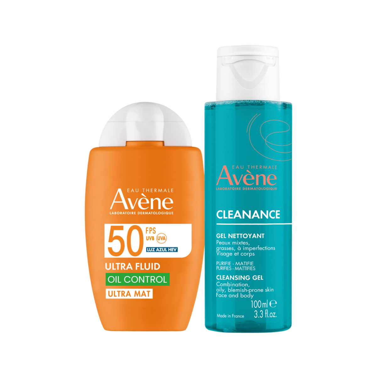 Av Kit Solares Avene Ultra Fluid Ultra Mat Oil Control 50Ml + Clenance Gel Limpiador 100Ml