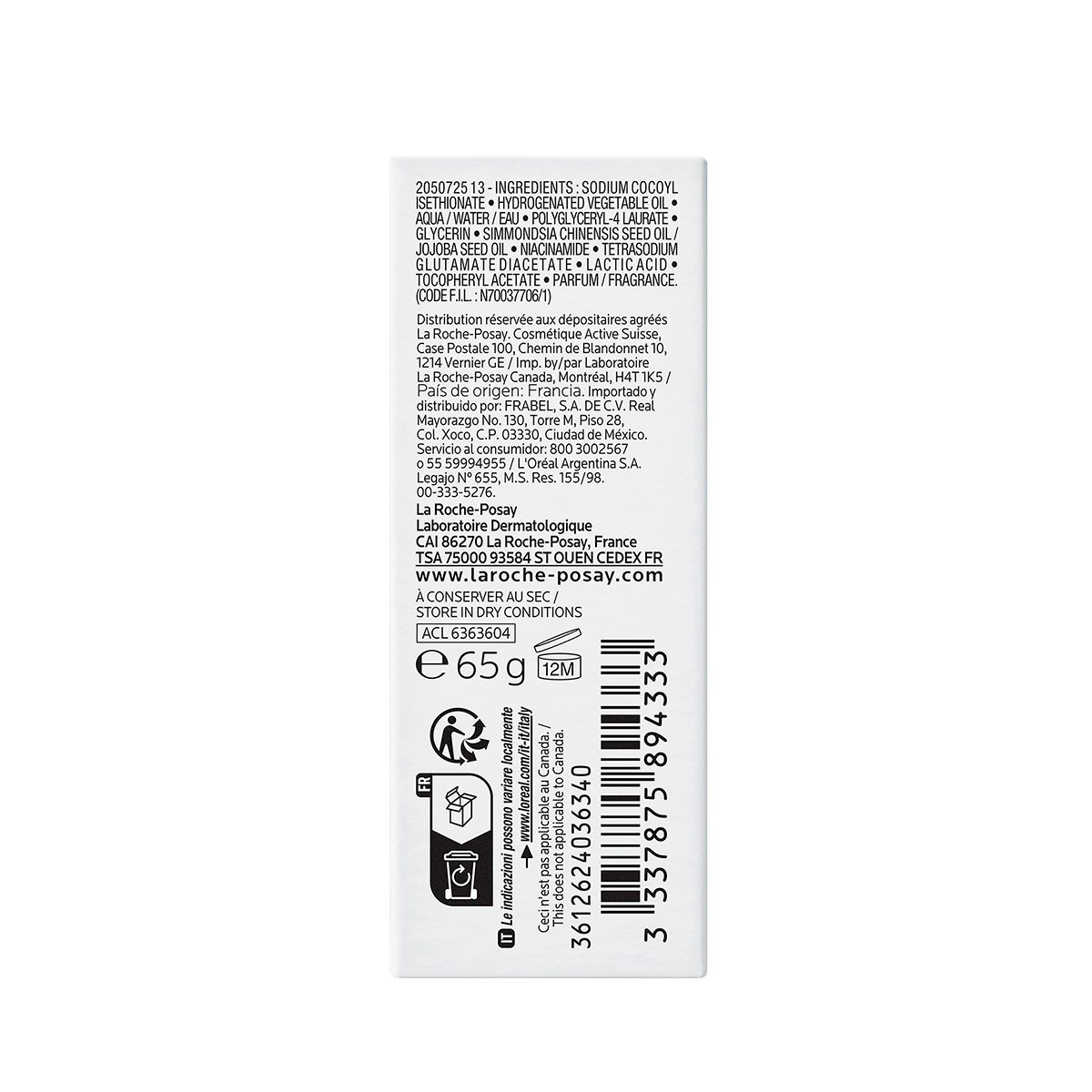 Effaclar Barra Dermolipiadora Anti Inperfecciones 65G