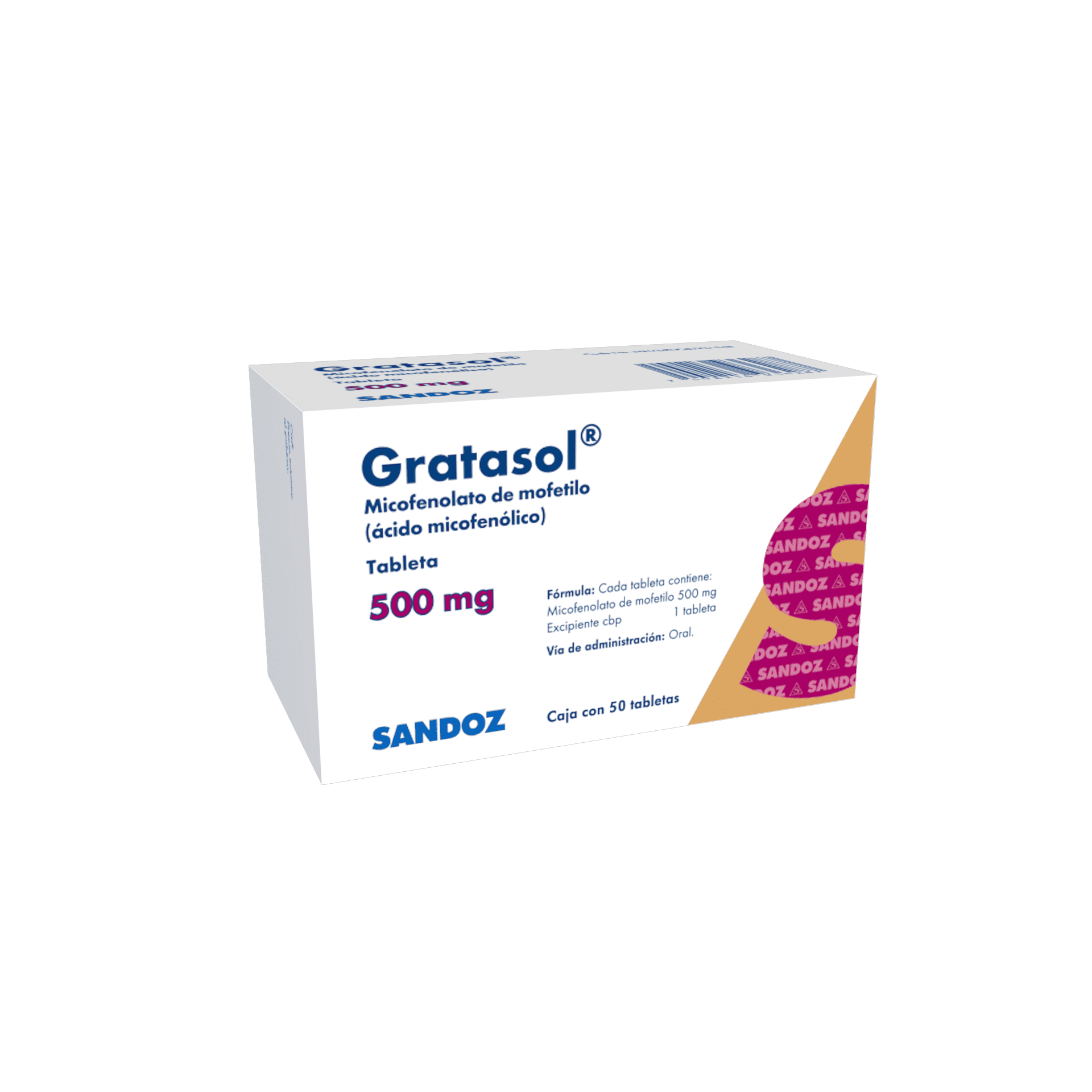 Gratasol 500 Mg 50 Tabletas