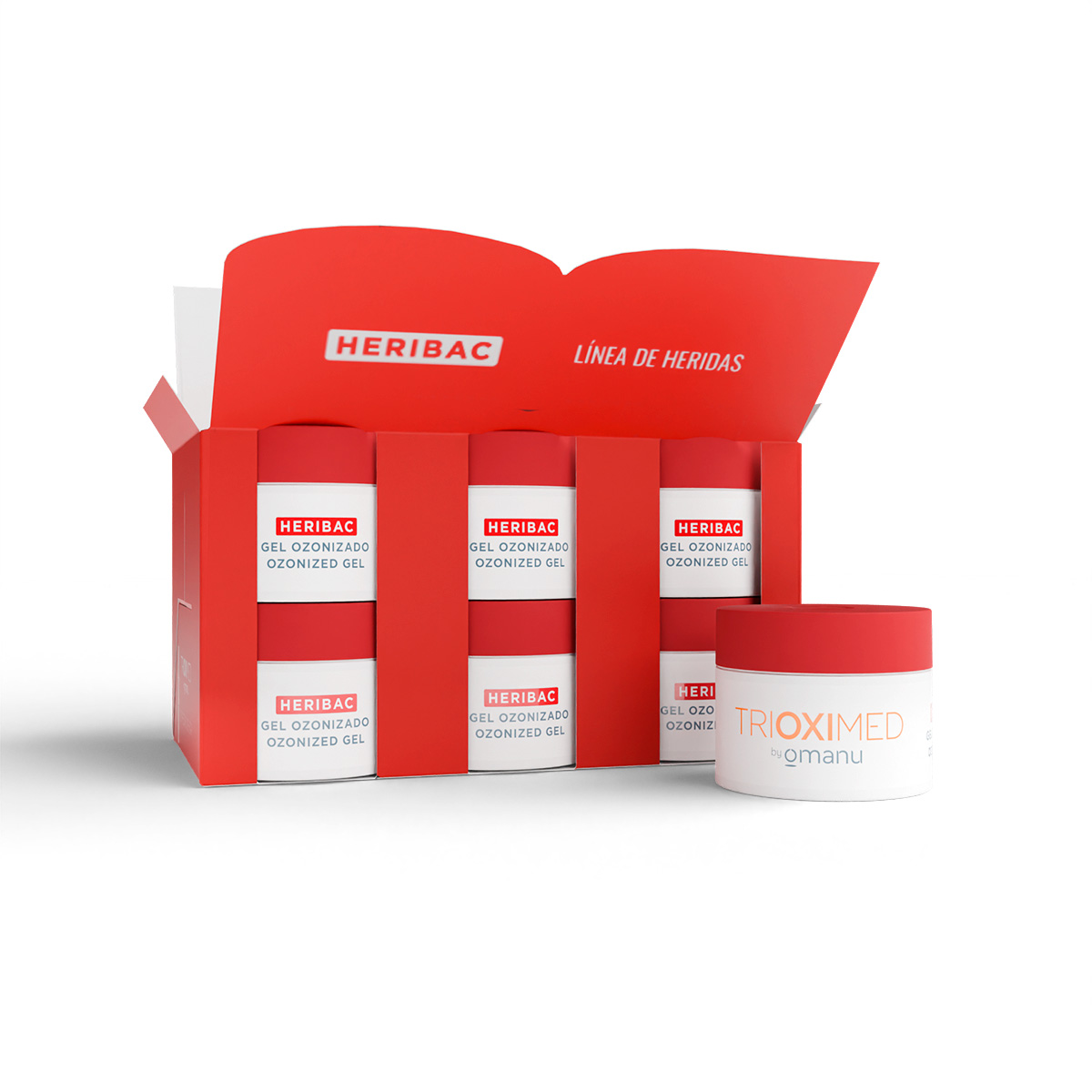 Heribac Paquete 12 Piezas Gel Ozonizado 5 G -Trioximed By Omau 