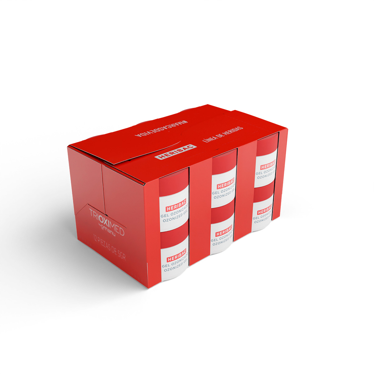 Heribac Paquete 12 Piezas Gel Ozonizado 5 G -Trioximed By Omau 