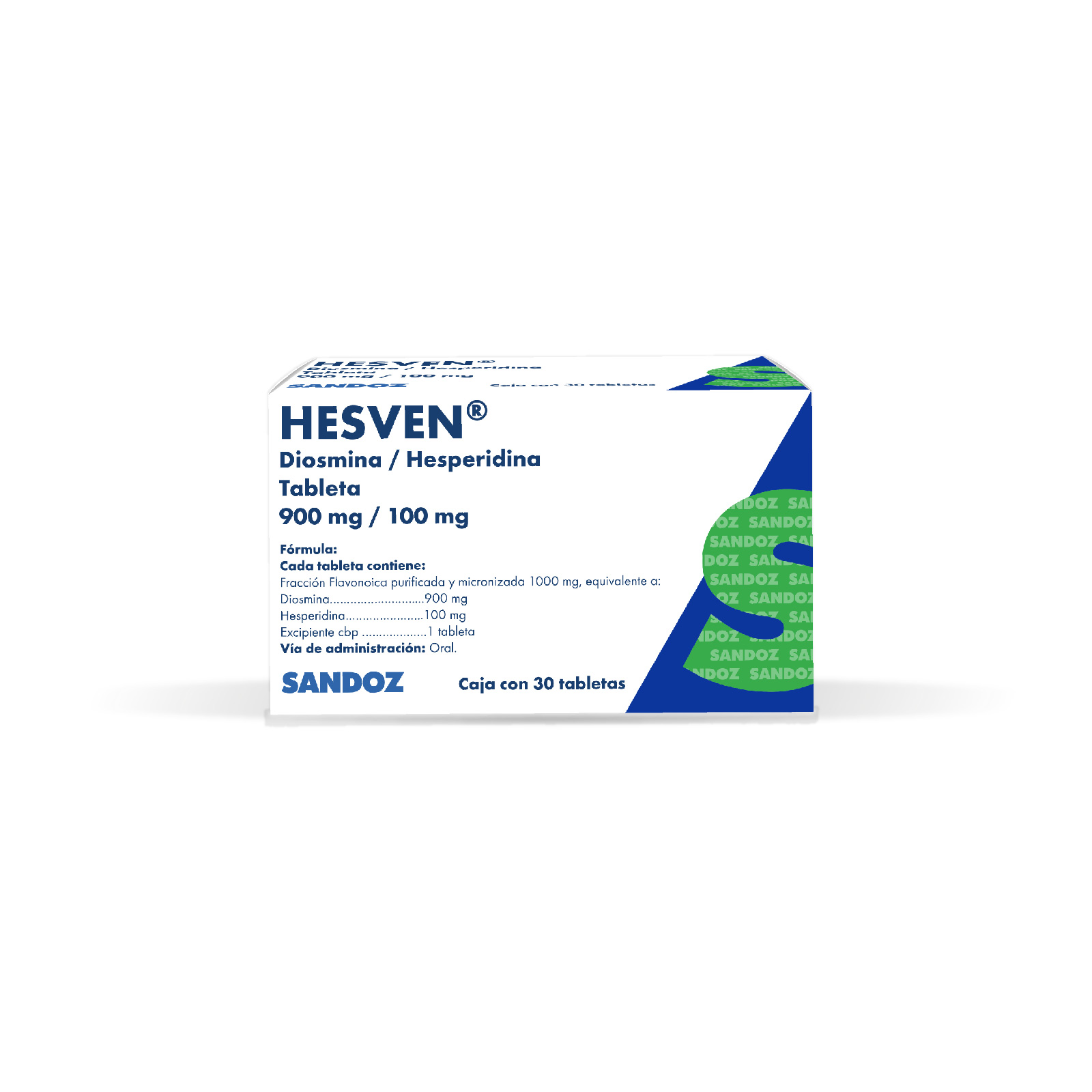 Hesven 900 Mg/100 Mg 30 Tabletas