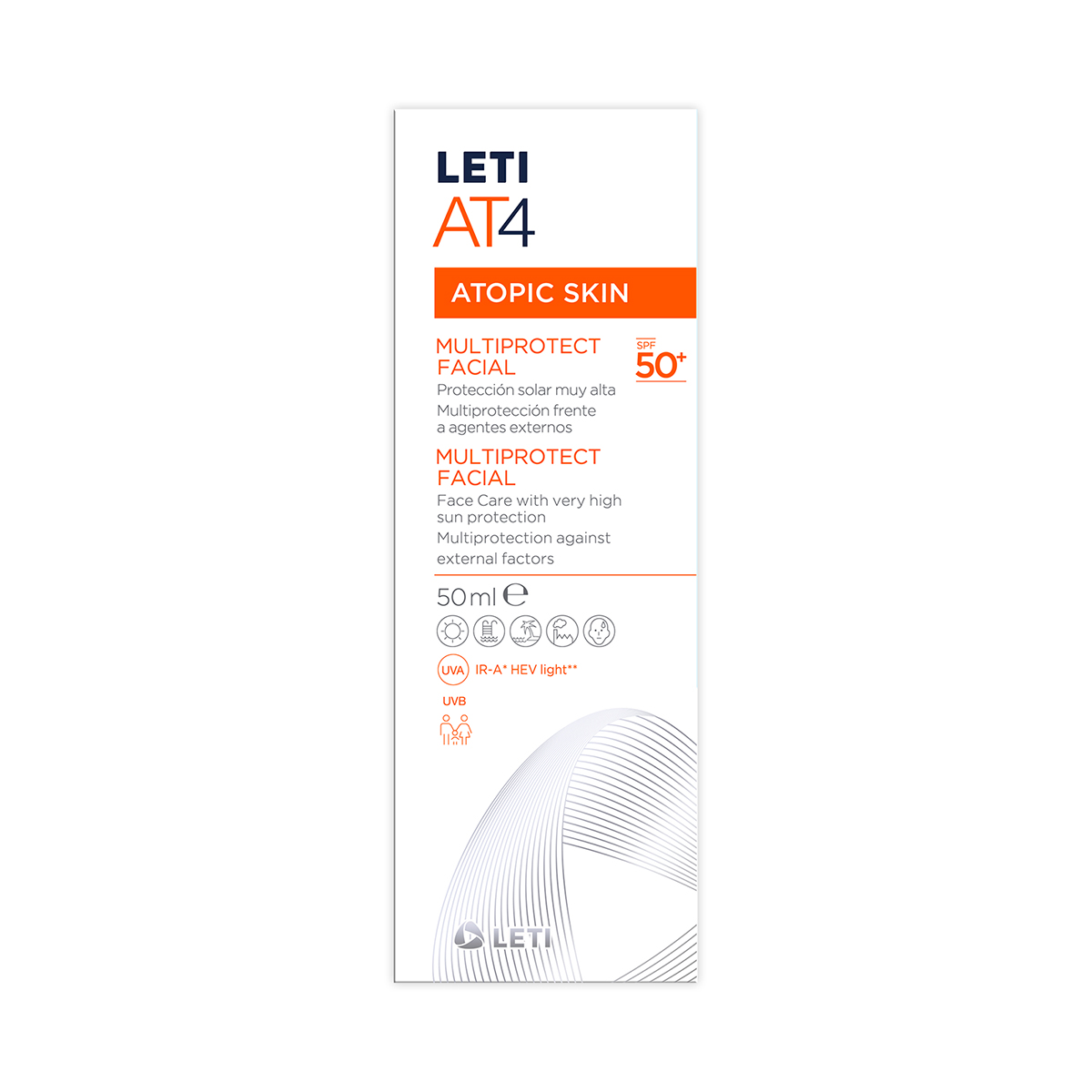 Leti At4 Multiprotect Crema Facial Fps 50+ C/50 M
