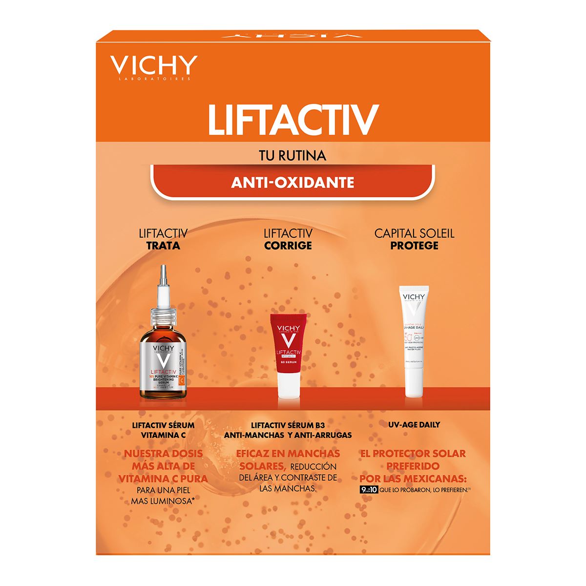 Liftactiv Vitamina C 20G + Uv Age Protector Solar 15Ml + Retinol 5Ml