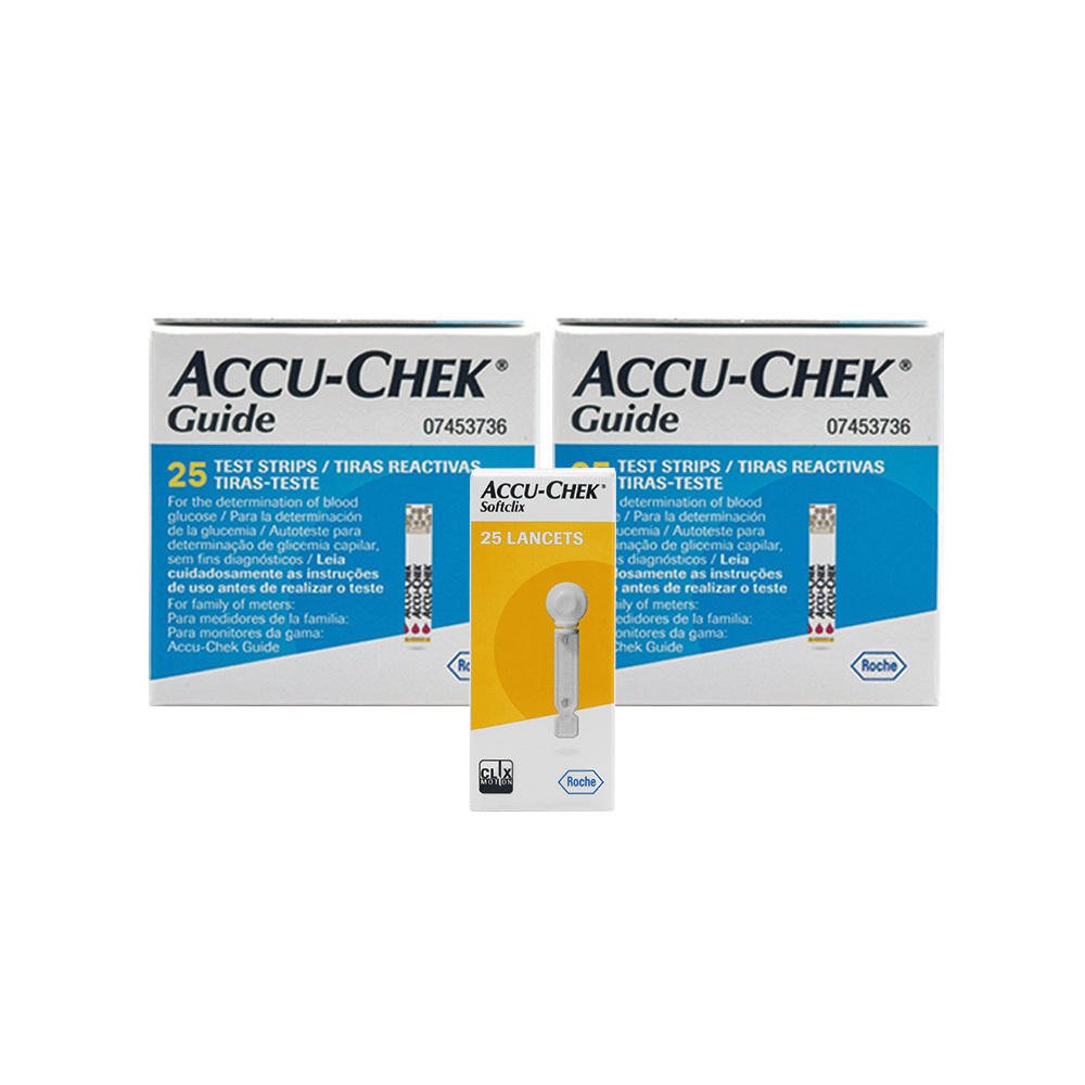 Pack Accu-Chek® Guide: 50 Tiras + 25 Lancetas