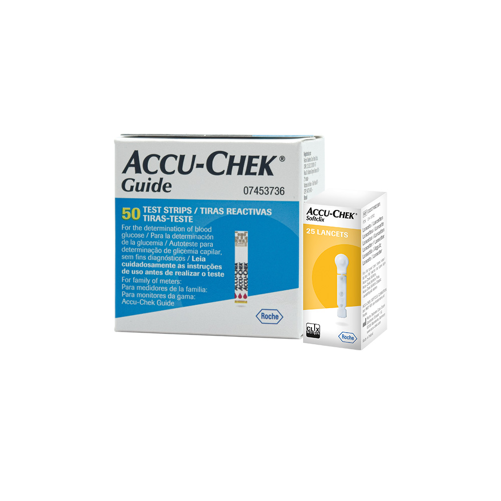 Pack Accu-Chek® Guide: 50 Tiras + 25 Lancetas