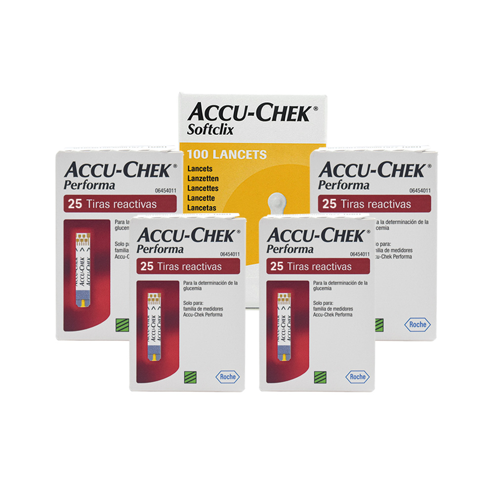 Pack Accu-Chek® Performa: 100 Tiras + 100 Lancetas