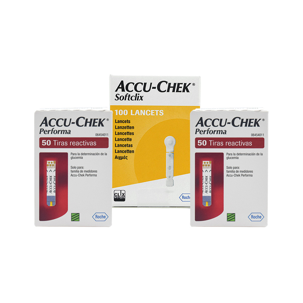 Pack Accu-Chek® Performa: 100 Tiras + 100 Lancetas