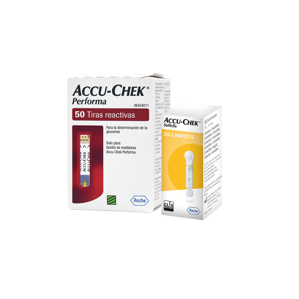Pack Accu-Chek® Performa: 50 Tiras + 25 Lancetas