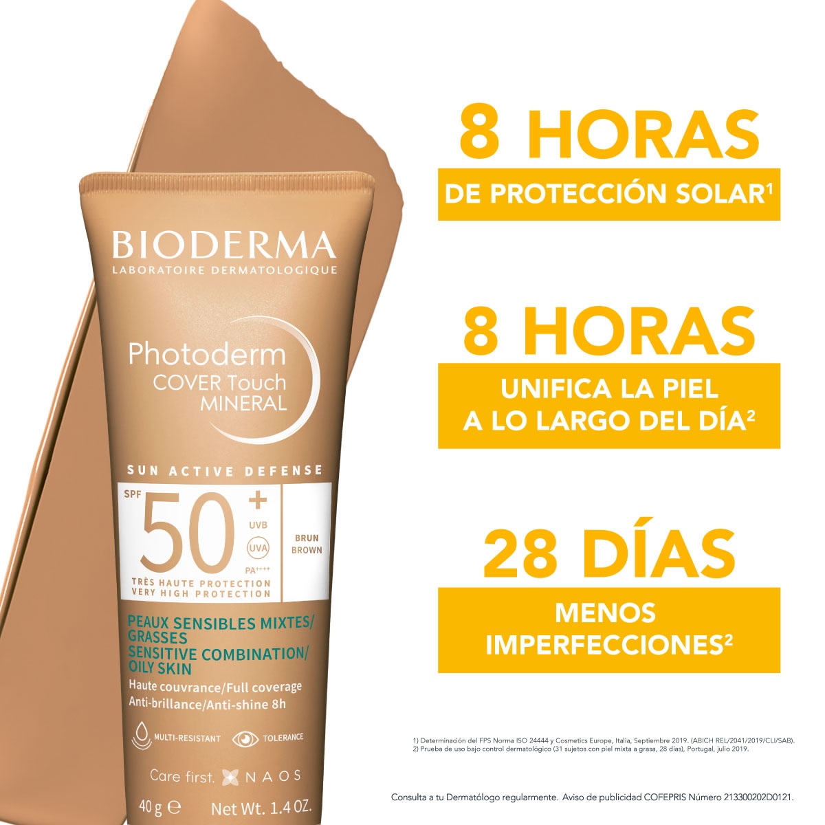 Bioderma Photoderm Cover Touch Fps 50+ Muy Claro 40 Ml
