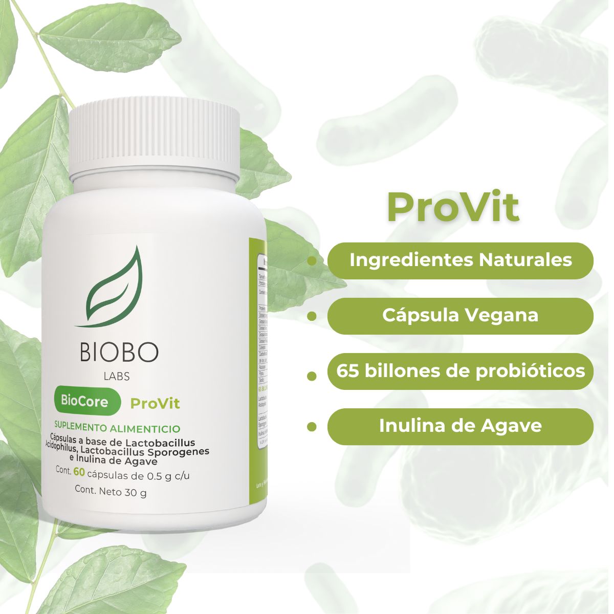 Biocore Provit 60 Caps 500 Mg Drcaps Vegetal 