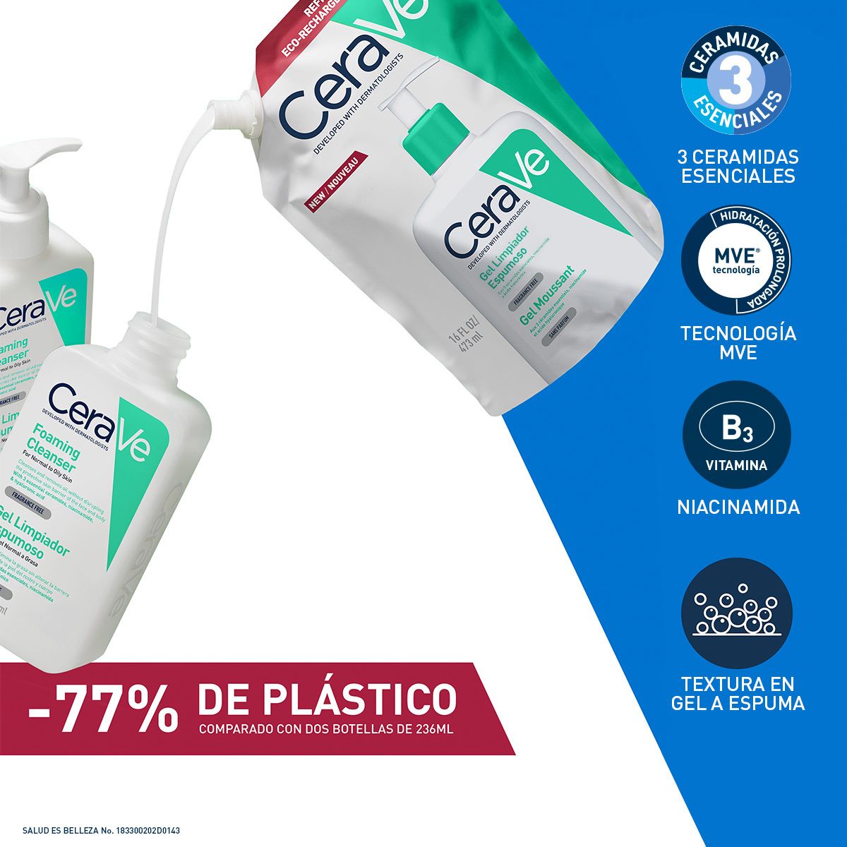 Refill Gel Limpiador Espumoso 16Oz