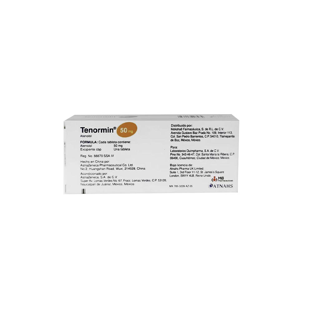 Tenormin 50 Mg 28 Tabletas