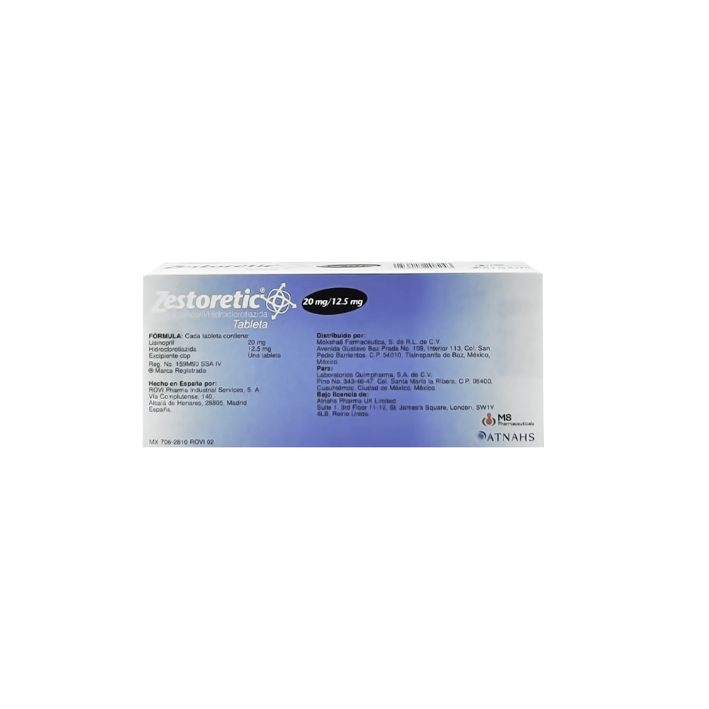 Zestoretic 20 Mg / 12.5 Mg 28 Tabletas