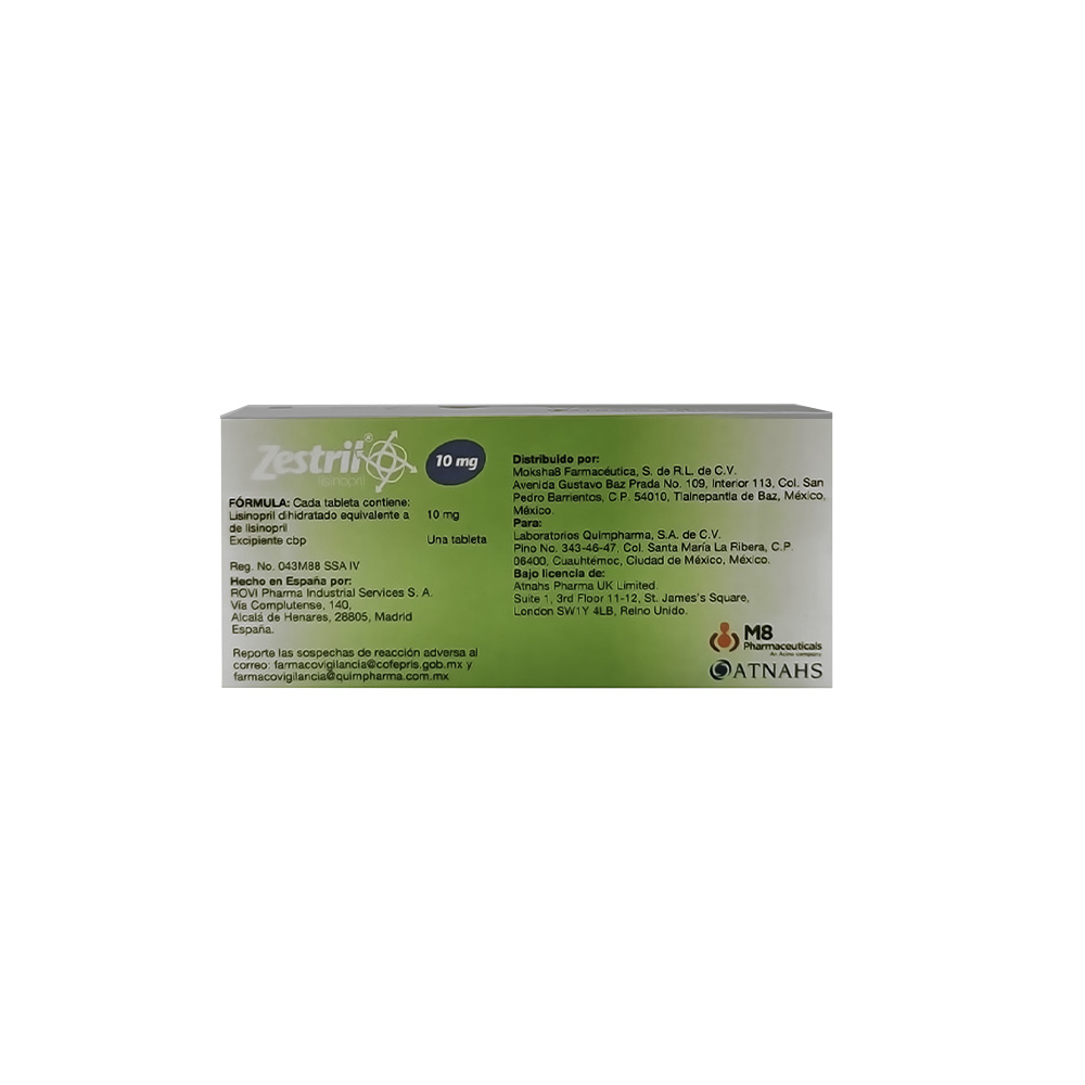 Zestril 10 Mg 14 Tabletas