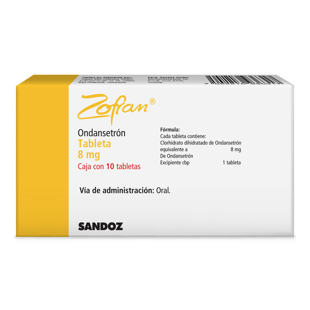 Zofran 8 Mg 10 Tabletas