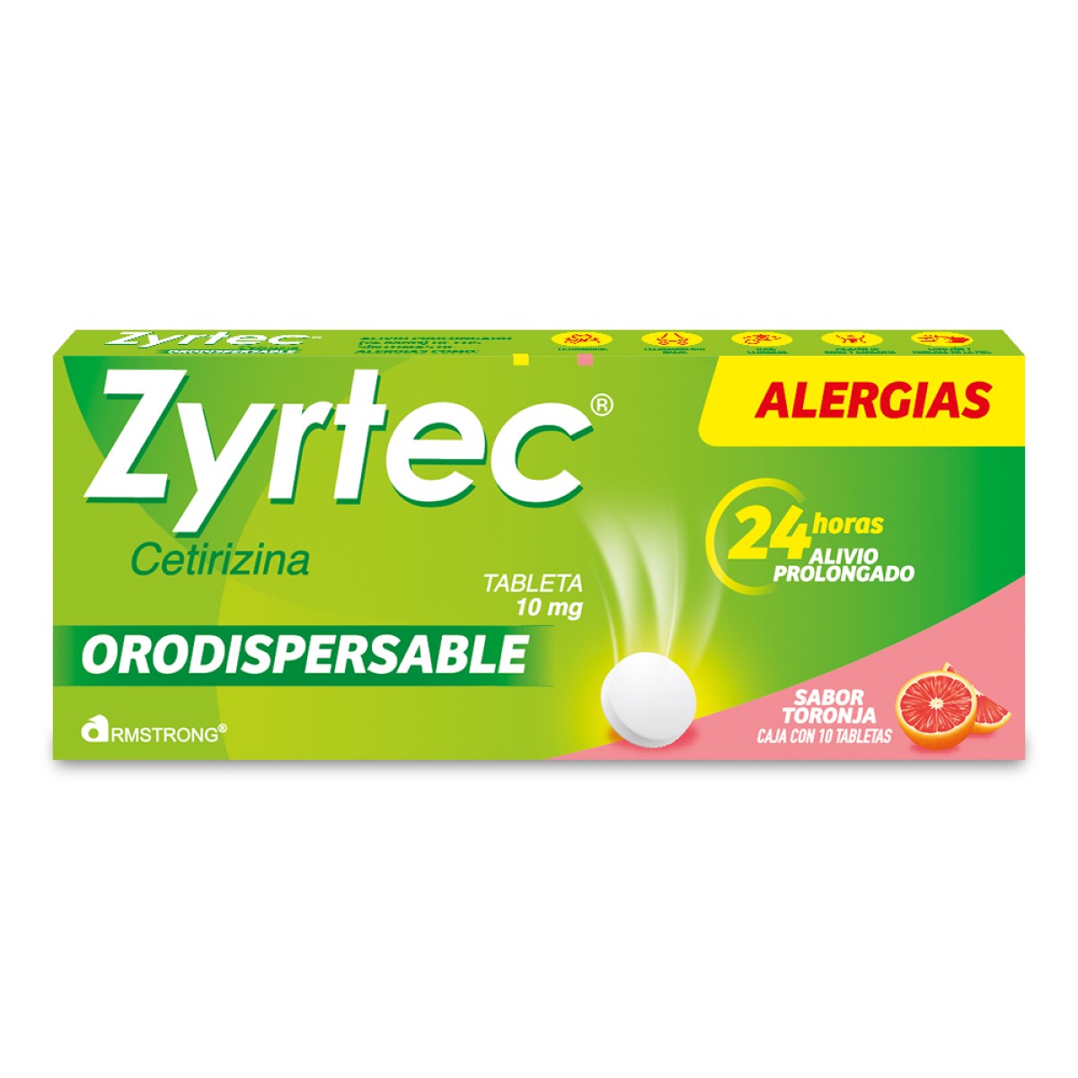 Zyrtec Tabletas Orodispersables 10 Mg. Caja Con 10