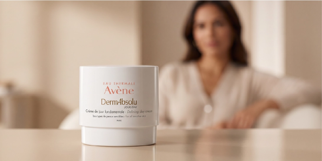 Crema antiedad Avène DermAbsolu para firmeza e hidratación facial. Avène DermAbsolu crema reafirmante para rutina antiedad en piel sensible y madura.