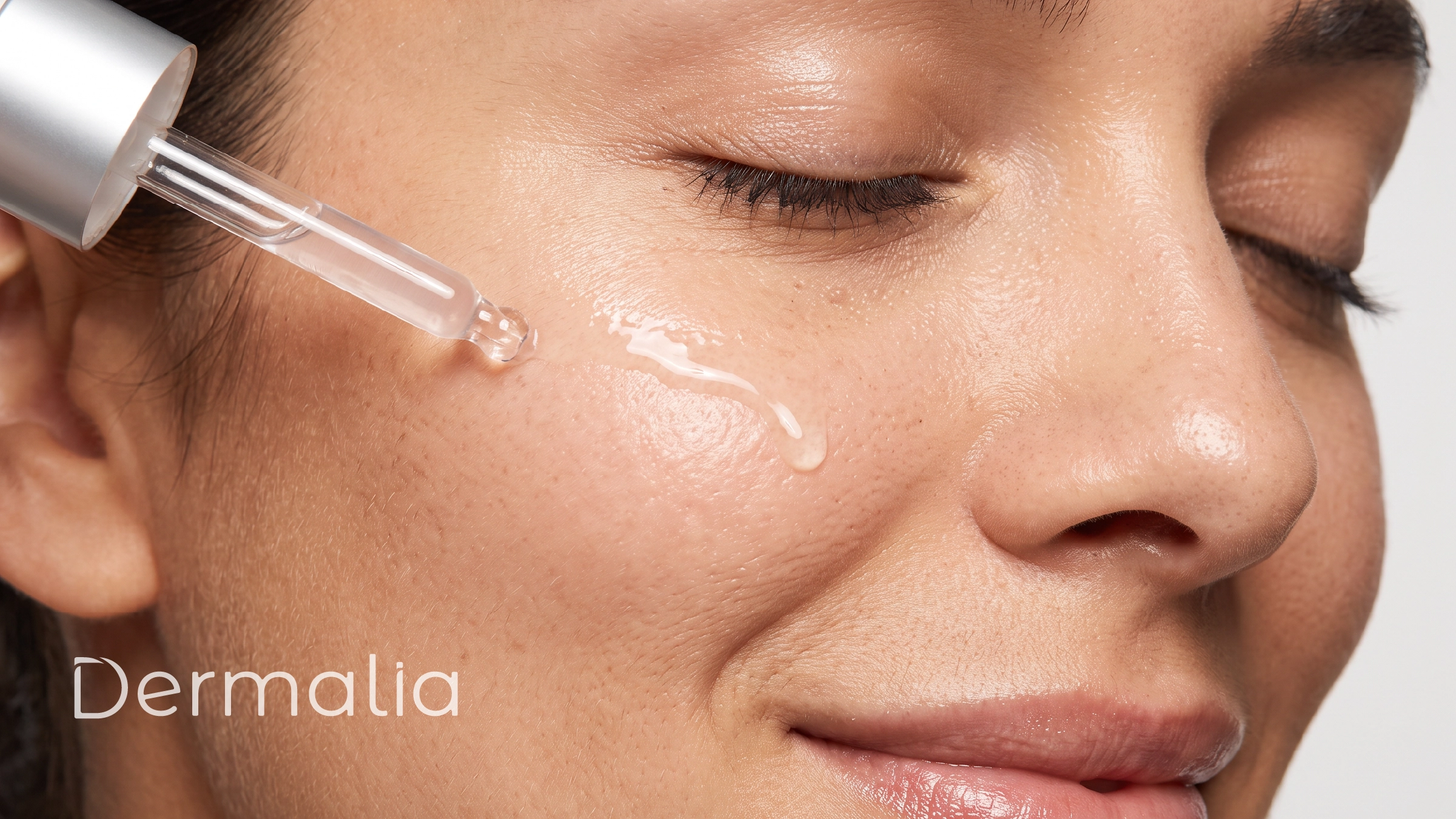 Tratamiento antiedad con sérum aplicado sobre el rostro.