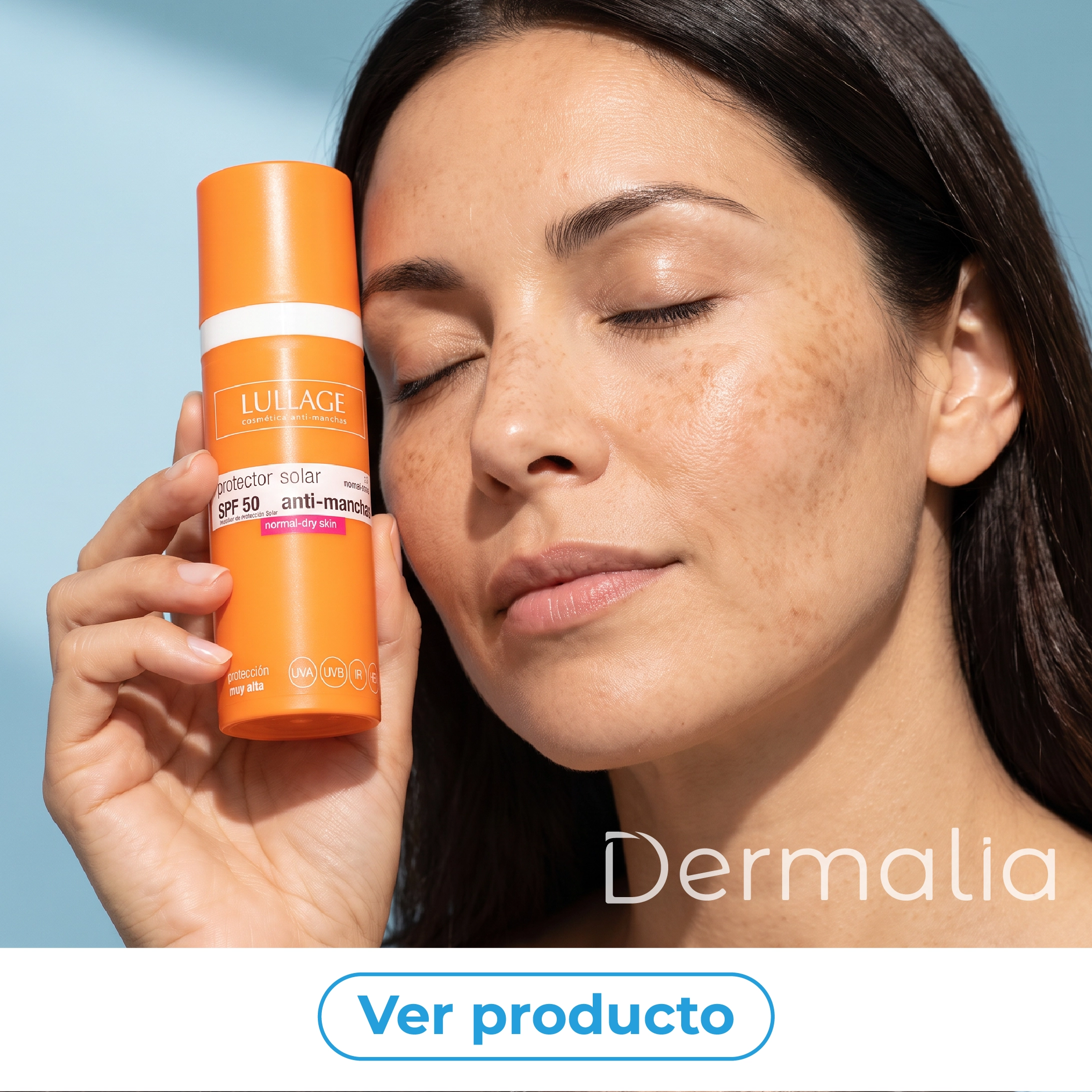 Rostro con manchas en la piel y tono desigual, representando la importancia de una rutina constante y el uso diario de protector solar.