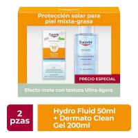Pack Eucerin Sun Face Hydro Fluid Fps50+ 50Ml + Dermatoclean Gel 200Ml 