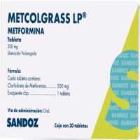 Metcolgrass Lp 500 Mg 30 Tabletas